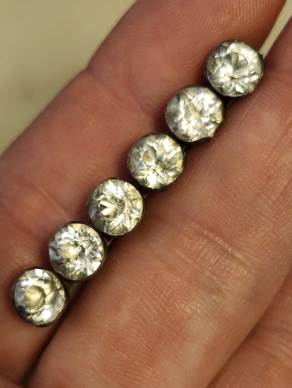 Beautiful Rhinestone Bar Brooch - Vintage